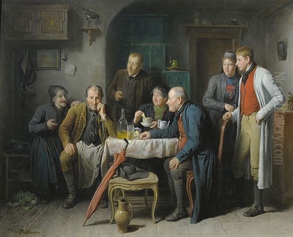 Brautwerbung Oil Painting by Friedrich Ritter von Malheim Friedlaender