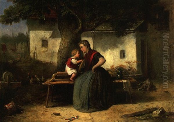 Mutterfreunden Oil Painting by Friedrich Ritter von Malheim Friedlaender