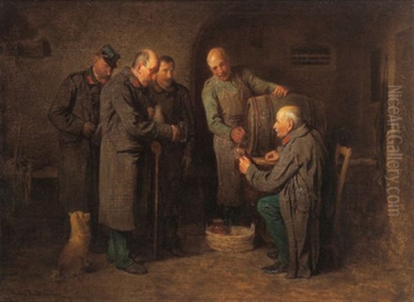 Umtrunk Der Veteranen Oil Painting by Friedrich Ritter von Malheim Friedlaender