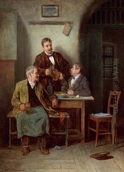 In Der Stube Oil Painting by Friedrich Ritter von Malheim Friedlaender