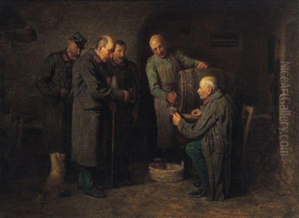 Umtrunk Der Veteranen Oil Painting by Friedrich Ritter von Malheim Friedlaender