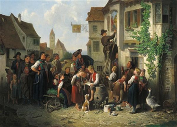 Der Maler Im Dorfe by Friedrich Ritter von Malheim Friedlaender