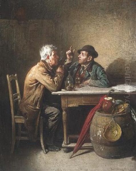 Wirtshauspolitiker Oil Painting by Friedrich Ritter von Malheim Friedlaender