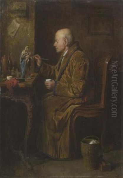 Der Skulpturensammler Oil Painting by Friedrich Ritter von Malheim Friedlaender