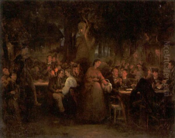 Beim Heurigen Oil Painting by Friedrich Ritter von Malheim Friedlaender