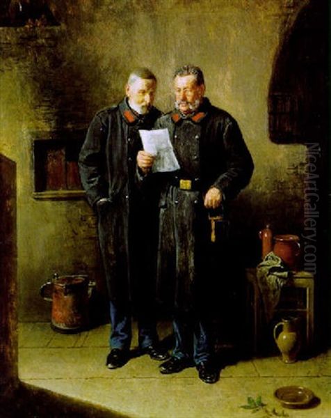 Vor Dem Rapport Oil Painting by Friedrich Ritter von Malheim Friedlaender