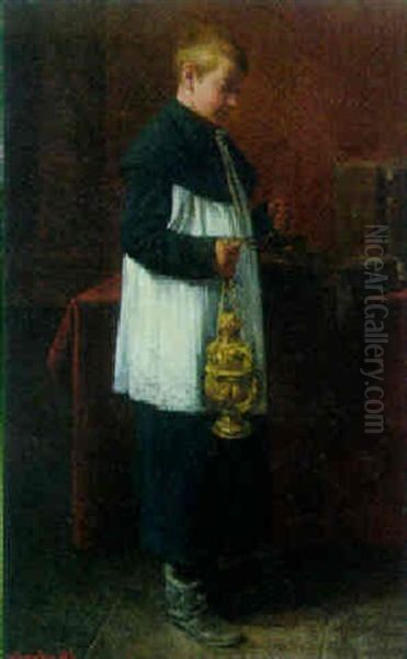 Ministrant Oil Painting by Friedrich Ritter von Malheim Friedlaender