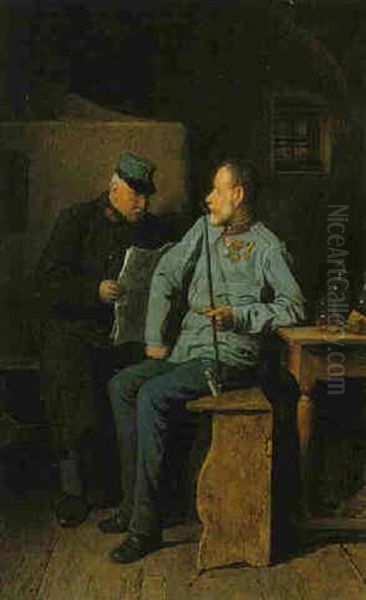 In The Inn Oil Painting by Friedrich Ritter von Malheim Friedlaender