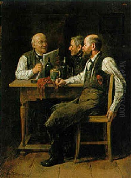 Aufmerksame Zuhorer Oil Painting by Friedrich Ritter von Malheim Friedlaender