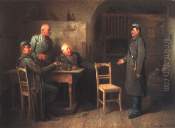 In Der Wirtstube Oil Painting by Friedrich Ritter von Malheim Friedlaender