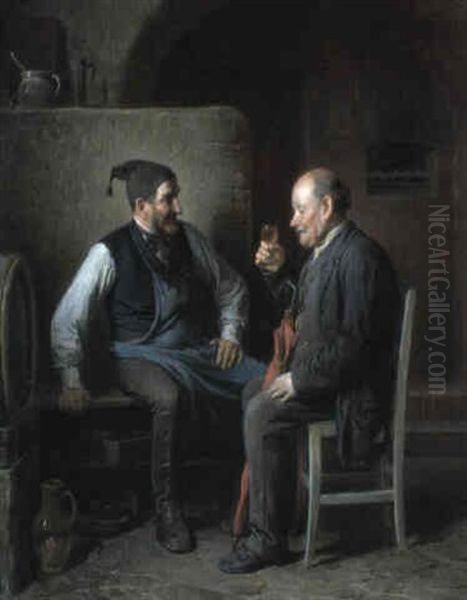 Die Weinprobe (the Wine Tasting) Oil Painting by Friedrich Ritter von Malheim Friedlaender