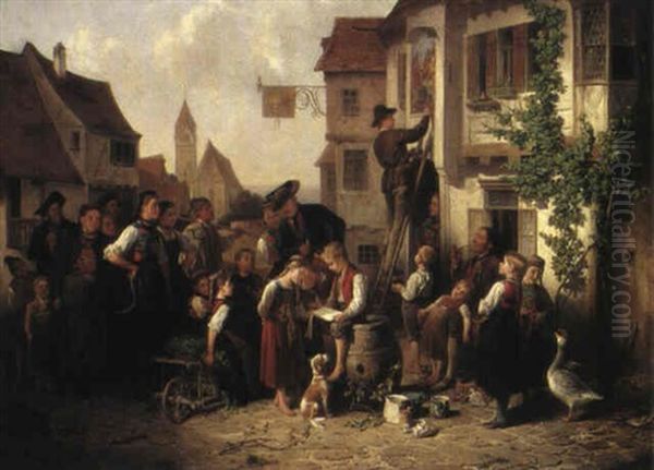 Byscen Oil Painting by Friedrich Ritter von Malheim Friedlaender