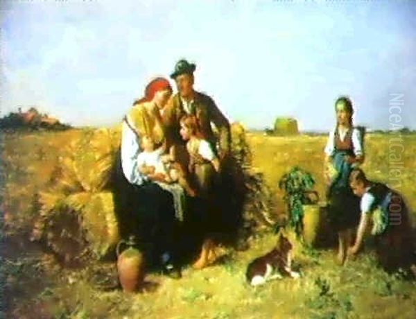 Rast Auf Dem Felde Oil Painting by Friedrich Ritter von Malheim Friedlaender