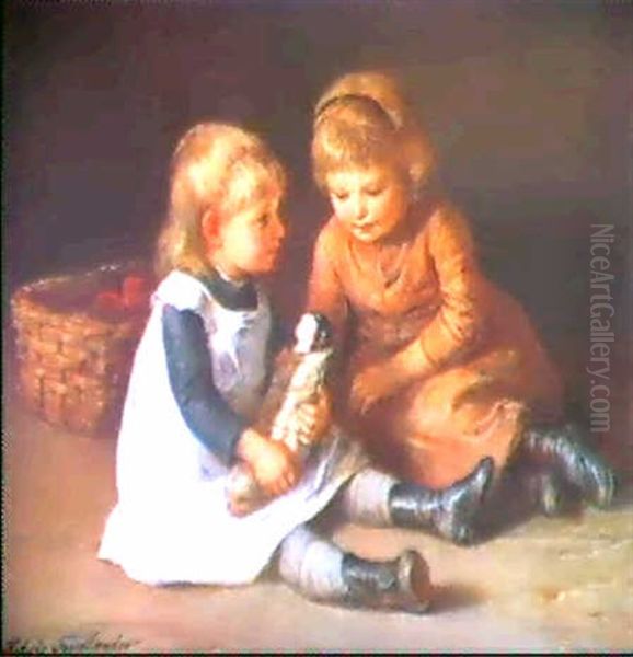 Besuch Bei Der Puppe Oil Painting by Hedwig Edle von Malheim Friedlaender