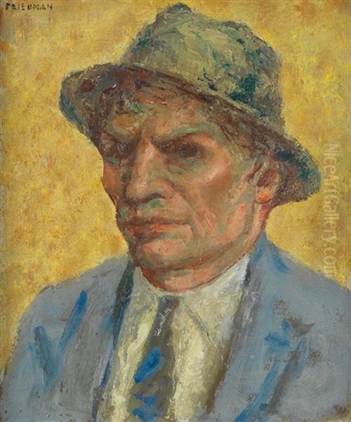 Self Portrait Oil Painting by Arnold Friedman