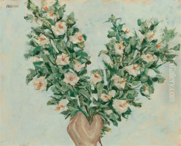 Hand Holding Flowers Oil Painting by Arnold Friedman