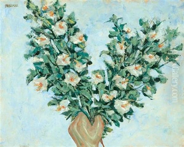 Hand Held Flowers Oil Painting by Arnold Friedman