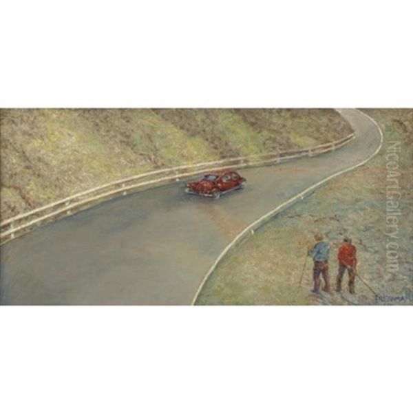 Stoughton, Massachusetts (winding Road) Oil Painting by Arnold Friedman