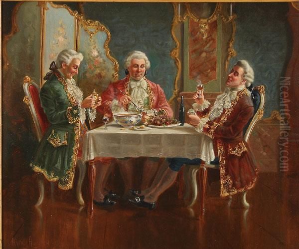 The Dinner Party Oil Painting by Alexander Austen