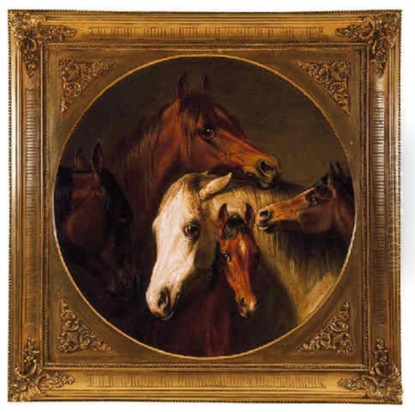 Lovak (horses) Oil Painting by A. C. Friedrich