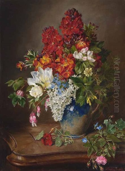 Blumenstillleben Oil Painting by Caroline Therese Friedrich