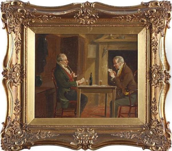 Two Gentelmen In An Interior, And Another Similar Oil Painting by Alexander Austen