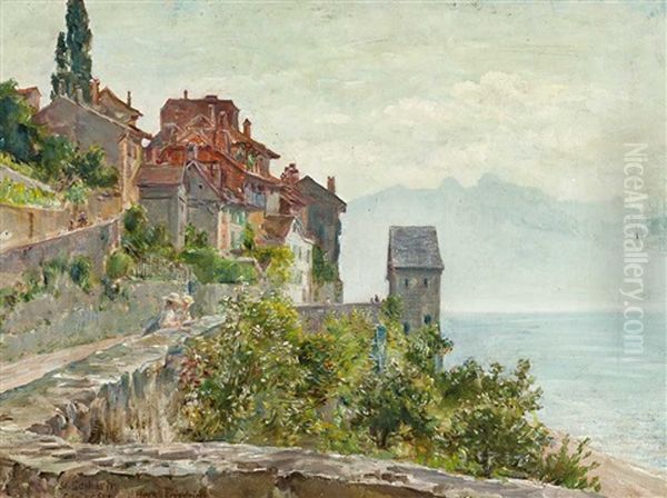 St. Saphorin Am Genfer See Oil Painting by Harald Friedrich