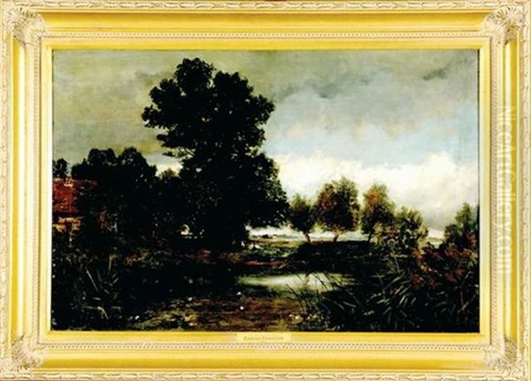 Landscape With Pond Oil Painting by Harald Friedrich