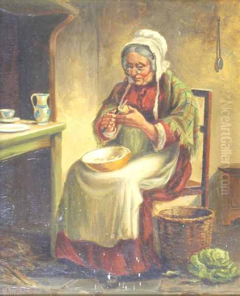 Preparing Lunch Oil Painting by Alexander Austen