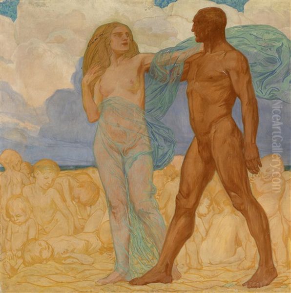 Adagio (from Rhythmen) Oil Painting by Otto Friedrich