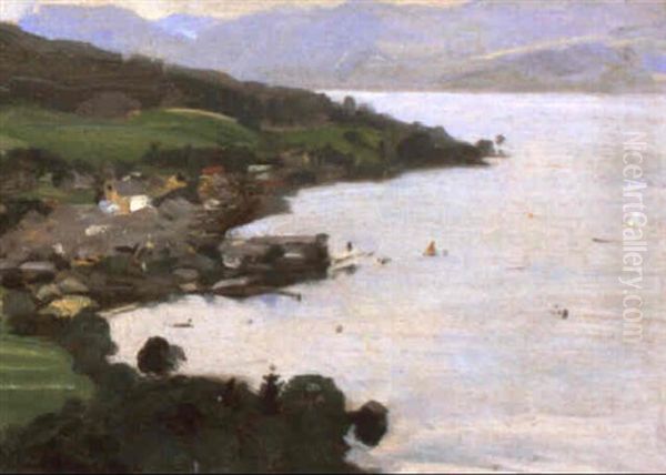 Weyregg Am Attersee Oil Painting by Otto Friedrich