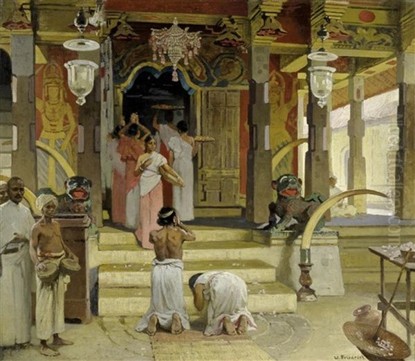 In Einem Indischen Tempel Oil Painting by Woldemar Friedrich