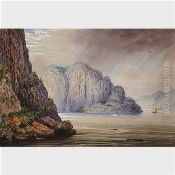 Trinity Rock Near Saguenay Oil Painting by Washington F. Friend