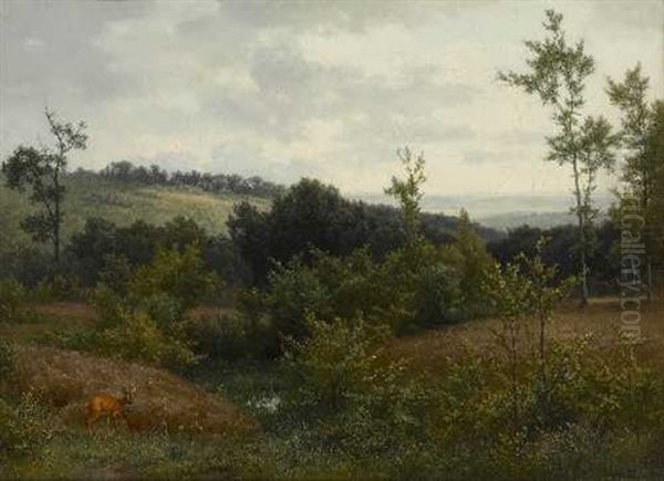 Landschaft Bei Heidelberg Oil Painting by Bernhard Fries