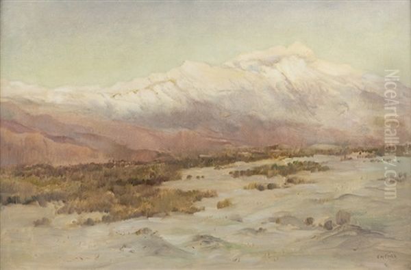 San Jacinto Mountain From Desert Oil Painting by Charles Arthur Fries