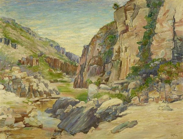 In The San Diego River Gorge Oil Painting by Charles Arthur Fries