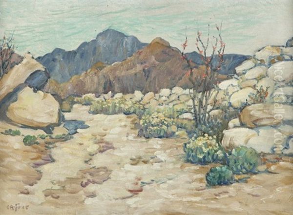 Mts (and) Rocks In Vallecitos Valley Oil Painting by Charles Arthur Fries