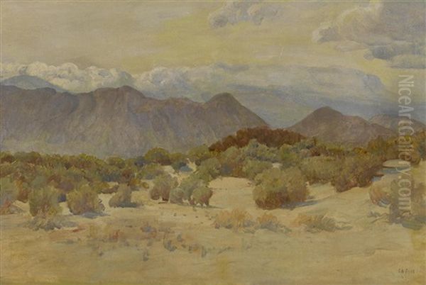 Silent Places, Desert Near Morongo Mountains, Near Palm Springs Oil Painting by Charles Arthur Fries