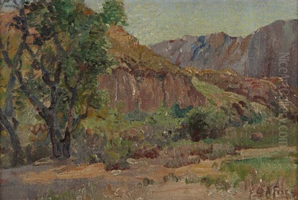 Cliffs In Mission Valley Oil Painting by Charles Arthur Fries