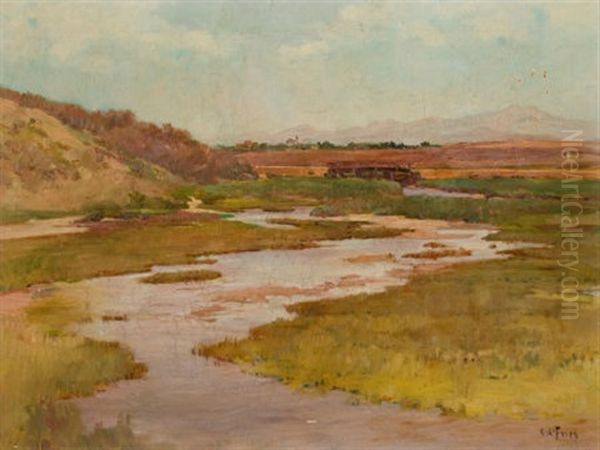 Salt Marshes, South Of San Diego Oil Painting by Charles Arthur Fries