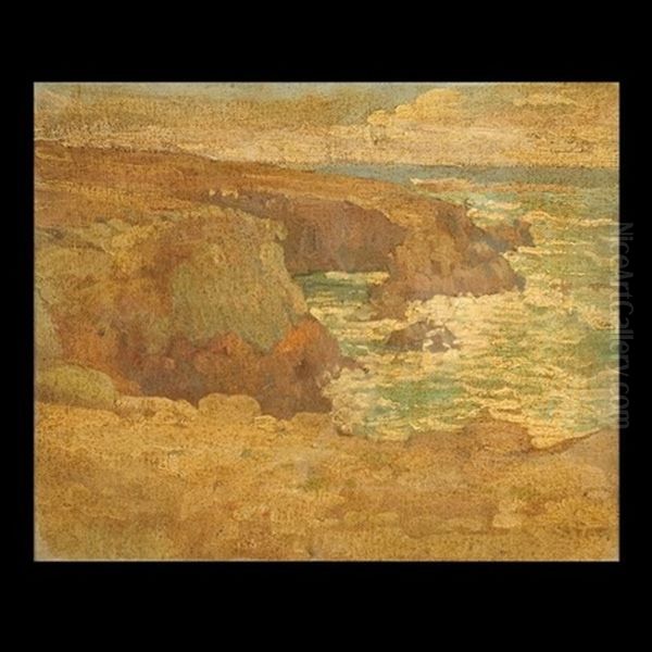 Rocks On The Coast Oil Painting by Charles Arthur Fries