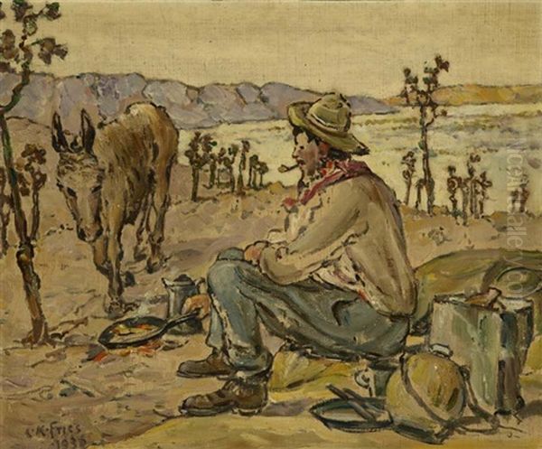 A Desert Prospector Oil Painting by Charles Arthur Fries