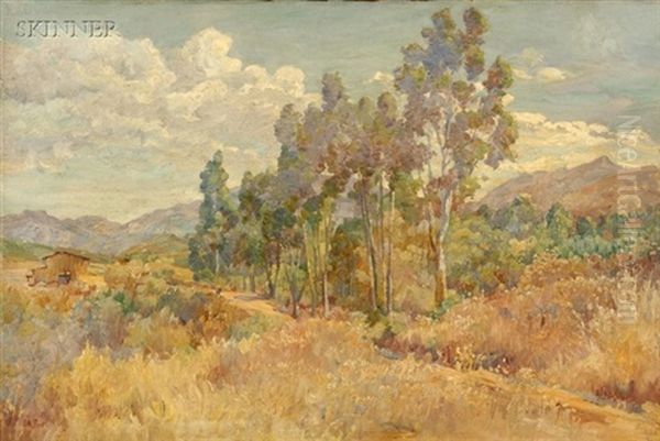 Late Afternoon/a Western Scene Oil Painting by Charles Arthur Fries