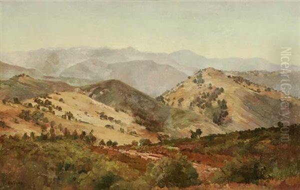 Mountains From Mesa Grande Oil Painting by Charles Arthur Fries