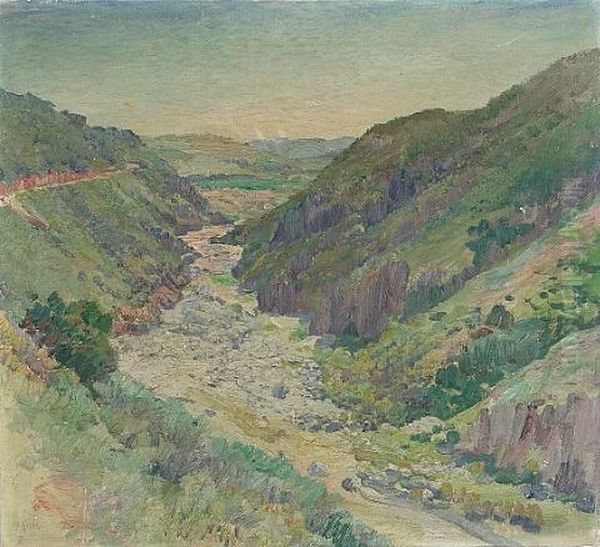 San Diego River Gorge Oil Painting by Charles Arthur Fries