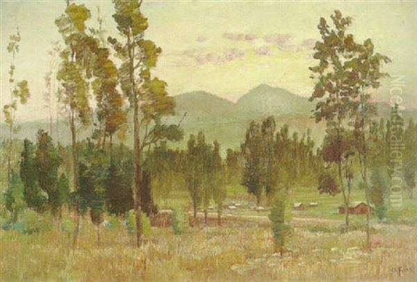 Twilight In Escondido Valley Oil Painting by Charles Arthur Fries