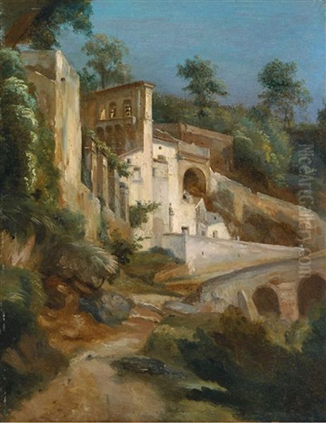 Das Kloster Ss. Trinita Bei La Cava Dei Tirreni (salerno) Oil Painting by Ernst Fries