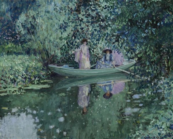 Gray Day On The River Oil Painting by Frederick Carl Frieseke