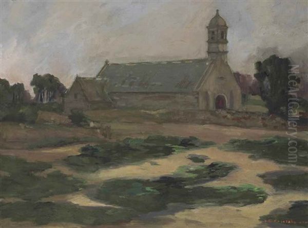 Landscape With Church Oil Painting by Frederick Carl Frieseke