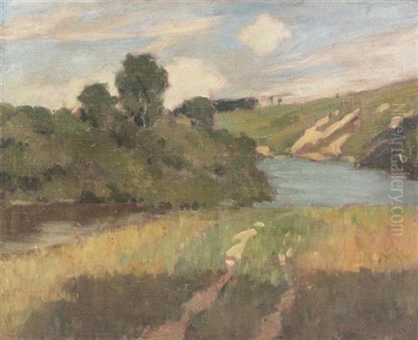 Shiawassee River At Wilkinson Road Oil Painting by Frederick Carl Frieseke